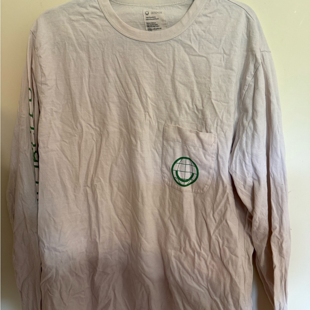 White Long Sleeve Crew Neck Tee